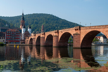 Fototapeta premium Old clinker bridge over the river Neckar in Heidelberg Germany