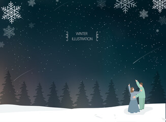 a collection of winter-emotional background illustrations