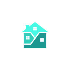 split home/house, room, cut vector logo design