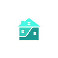 split home/house, room, cut vector logo design
