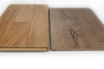 Comparison of laminate floor and wooden parquet floor