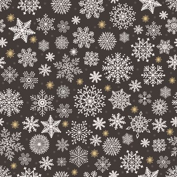 Christmas seamless pattern with cute snowflake