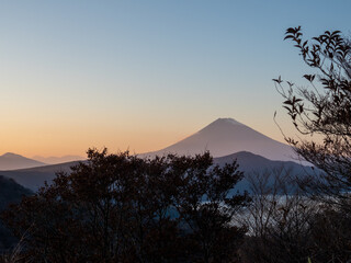 富士山の小焼け