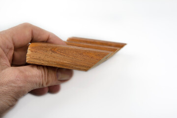 Sample of routed plank with 45 degree cut