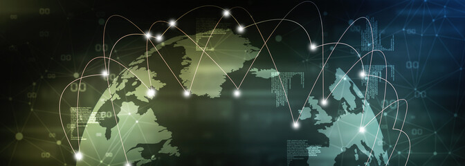 2d illustration world map abstract background