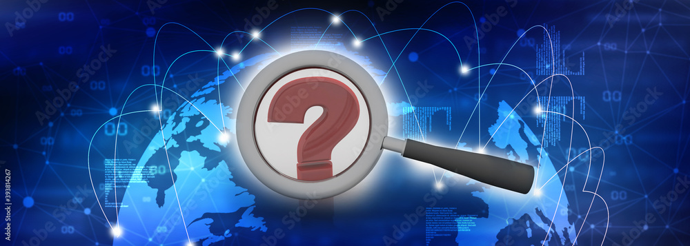 Poster 3d rendering question mark search