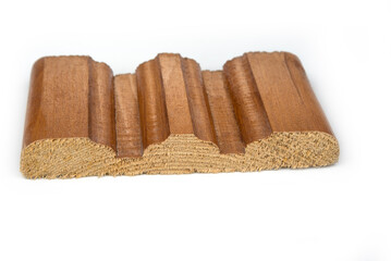 Sample of routed plank on a white