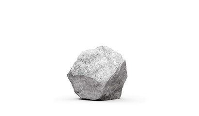 Heavy big stone on white background - 393814417