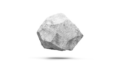 Floating stone on white background - 393814451