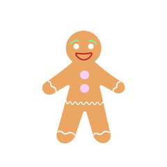 Gingerbread man Christmas cookie character illustration