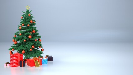 Weihnachtsbaum mit Weihnachtsgeschenken