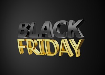 Black Friday 3D type 3d render, Black background