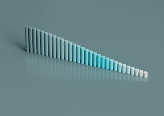 Abstract 3d render, composition, with light cyan, grey, white and lights blues colors. Geometric shapes.