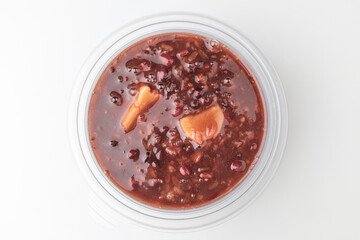 Red bean porridge on white background