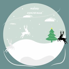 Married Christmas poster  Banners  Christmas ornaments  Christmas card isolated on simple background Vector