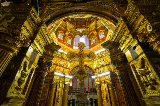 Lignum Crucis , The largest surviving piece of the True Cross.,  Monastery of Santo Toribio de Li&eacute;bana, "The Holy Road Lebaniego", Li&eacute;bana Valley, Cantabria, Spain, Europe