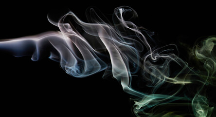 Fototapeta premium Flowing abstract colorful smoke shape
