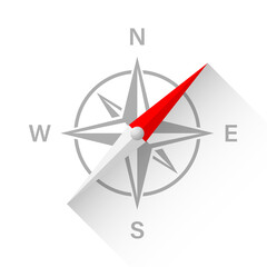 Compass illustration with shadow. Compass design sign.  Travel compass illustration. Stock vector. © Hubba Bubba