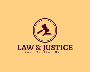 Law logo design vector illustration