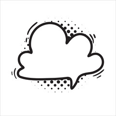 Speech Bubble for Entering Conversation Messages and Thoughts of Cartoon Characters