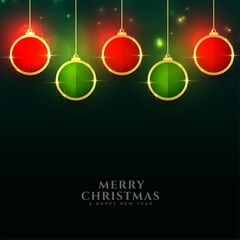 glowing christmas balls decoration festival greeting design