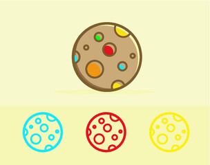 cookie with colorful candy balls