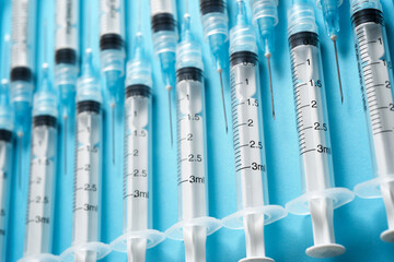 Syringes close-up view