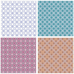 Set vector seamless linear colorful geometric pattern.