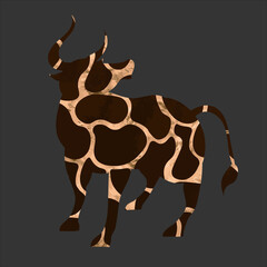 雄牛のベクター画像・年賀状・干支・2021
