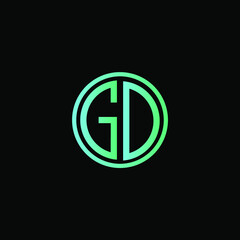 GD MONOGRAM letter icon design on BLACK background.Creative letter GD/ G D logo design.
GD initials MONOGRAM Logo design.