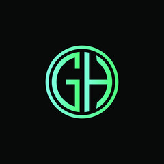 GH MONOGRAM letter icon design on BLACK background.Creative letter GH/ G H logo design.
GH initials MONOGRAM Logo design.