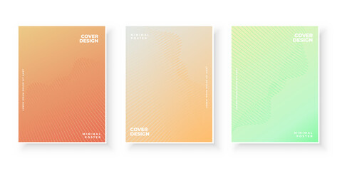 Colorful gradient covers design set for presentation