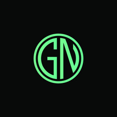 GN MONOGRAM letter icon design on BLACK background.Creative letter GN/ G N logo design.
GN initials MONOGRAM Logo design.