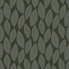 Green Tropical Botanical Leaf Seamless Pattern Background