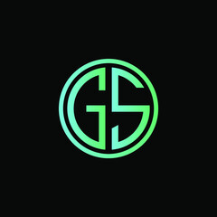 GS MONOGRAM letter icon design on BLACK background.Creative letter GS/ G S logo design.
GS initials MONOGRAM Logo design.