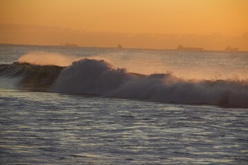 Waves breaking