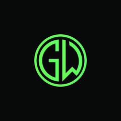 GW MONOGRAM letter icon design on BLACK background.Creative letter G W/ G W logo design.
GW initials MONOGRAM Logo design.