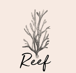 Aquarelle Hand drawn of coral reef
illustration.