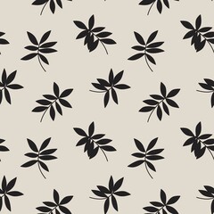 Obraz premium Brown Tropical Botanical Leaf Seamless Pattern Background