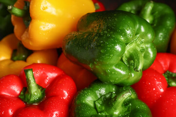 Fresh bell peppers as background