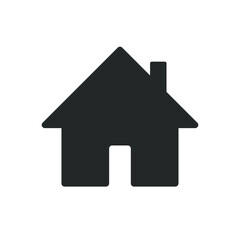 Fototapeta na wymiar Home icon. House symbol button. Flat shape building logo sign. Black silhouette isolated on white background. Vector illustration image.