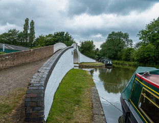 Victorian design bridge on an industrial canal in the British midlands.