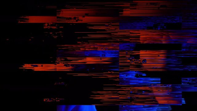 Glitch. Digital noise. Abstract background. Blue raspberry background. Neon glitch.Bust of the Roman emperor Julius Caesar