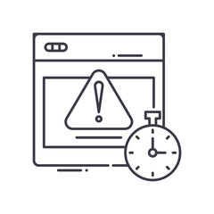 Deadline concept icon, linear isolated illustration, thin line vector, web design sign, outline concept symbol with editable stroke on white background.
