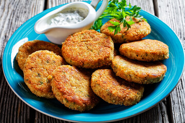 Easy fish cakes on a plate with tartar sauce