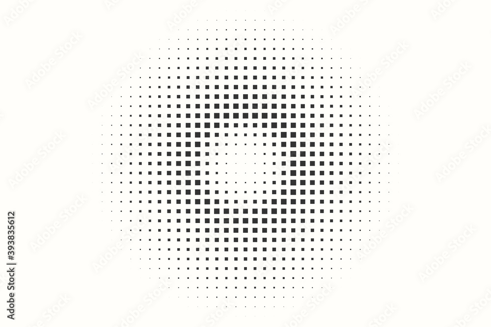 Aufkleber a black circle of small squares. halftone. pixel. vector design element on a white background.