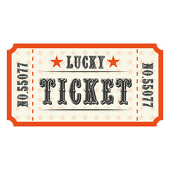 Old vintage lottery ticket design. Template	