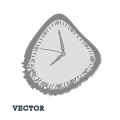 Clock. Abstract gray clock. Vector design element, icon.