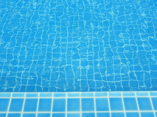 blue swimming pool with water wave