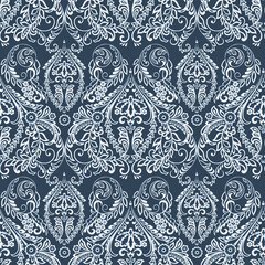 Baroque seamless floral pattern. Vector classic floral ornament